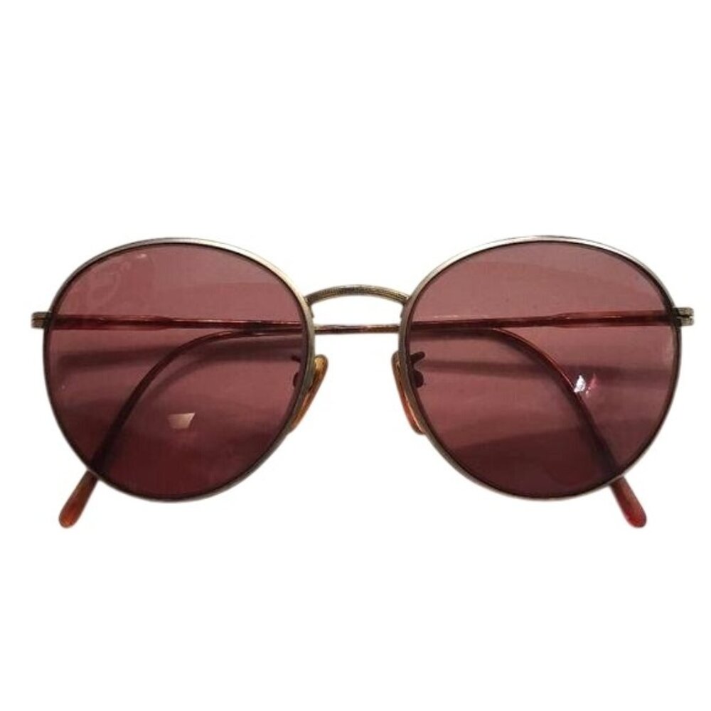 Vintage Oval Sunglasses Gold Frame Pink purple Lenses Unisex (perscription)